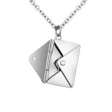 Love Letter Envelope Locket Necklace, 3-Color Options, Chain Pendant Necklace for Lover Family Friend
