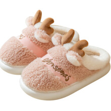 Pantoufles mignonnes à motif renne pour femmes et hommes – Pantoufles chaudes et moelleuses pour les fêtes d'hiver, semelle en mousse à mémoire