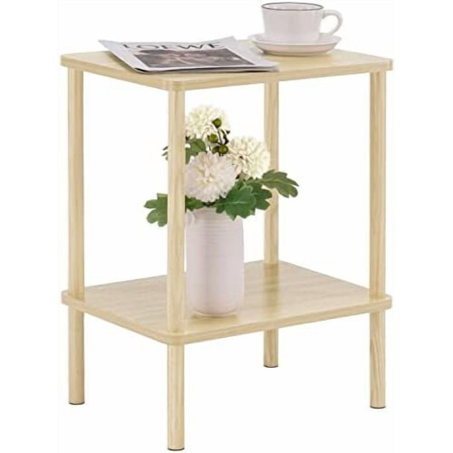 End Table with Solid Wood Legs 2-Tier