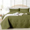 Olijfgroene kingsize dekbedset, 3-delig, van microvezel 1