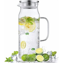 2L glaskande med låg og håndtag