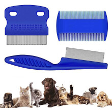 3 Pieces Pet Lice Combs Dog Grooming Flea Comb Cat Tear Stain Comb For Removal Dandruff, Hair Stain, Nit