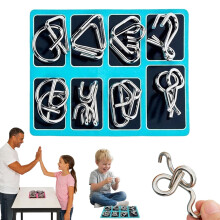 Knobel-Puzzle-Set aus Metalldraht – 3-teilig