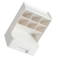 Bureau-organizer met plastic schappen, wit, 9,6 x 6,2 x 3,3 inch