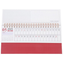 Red Standing Desk Calendar for Home Use with Coil Design and Extended Planning Period Ideal for