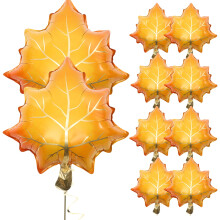 Ballons en aluminium jaune en forme de feuille d'érable pour décoration, lot de 10, thème Thanksgiving