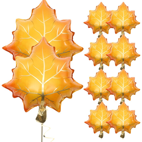 Balúin Duilleoga Maple Scragall Buí 10 phíosa