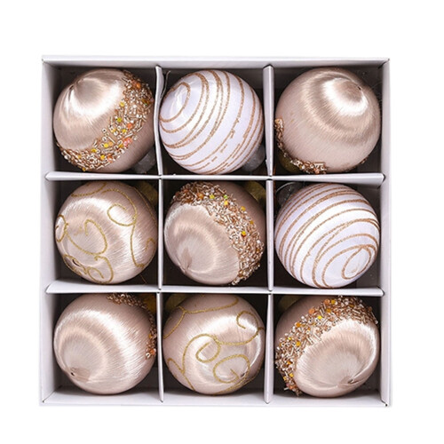 Julkulor av sidentråd, skum, 8 cm, 9-pack