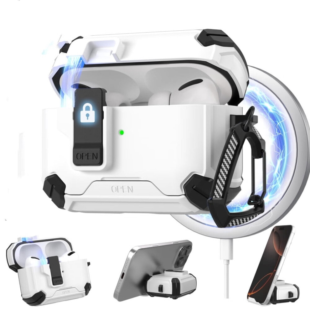 Compatible With Airpods Pro 2Nd Gen Case – Magsafe-Compatible, Auto-Lock Protective Cover 9557311793943