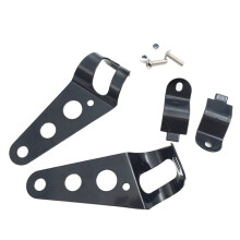 1 par de soportes de montaje de metal negro para faros de motocicleta para tubo de horquilla de 28-43 mm, 6,3 x 2 x 0,08 pulgadas.
