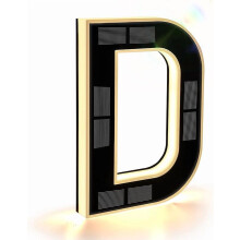 9" Solar Lighted House Numbers for Outside – Waterproof LED Address Signs, Modern Illuminated Exterior Numbers (4-Black, 9IN), compatible with