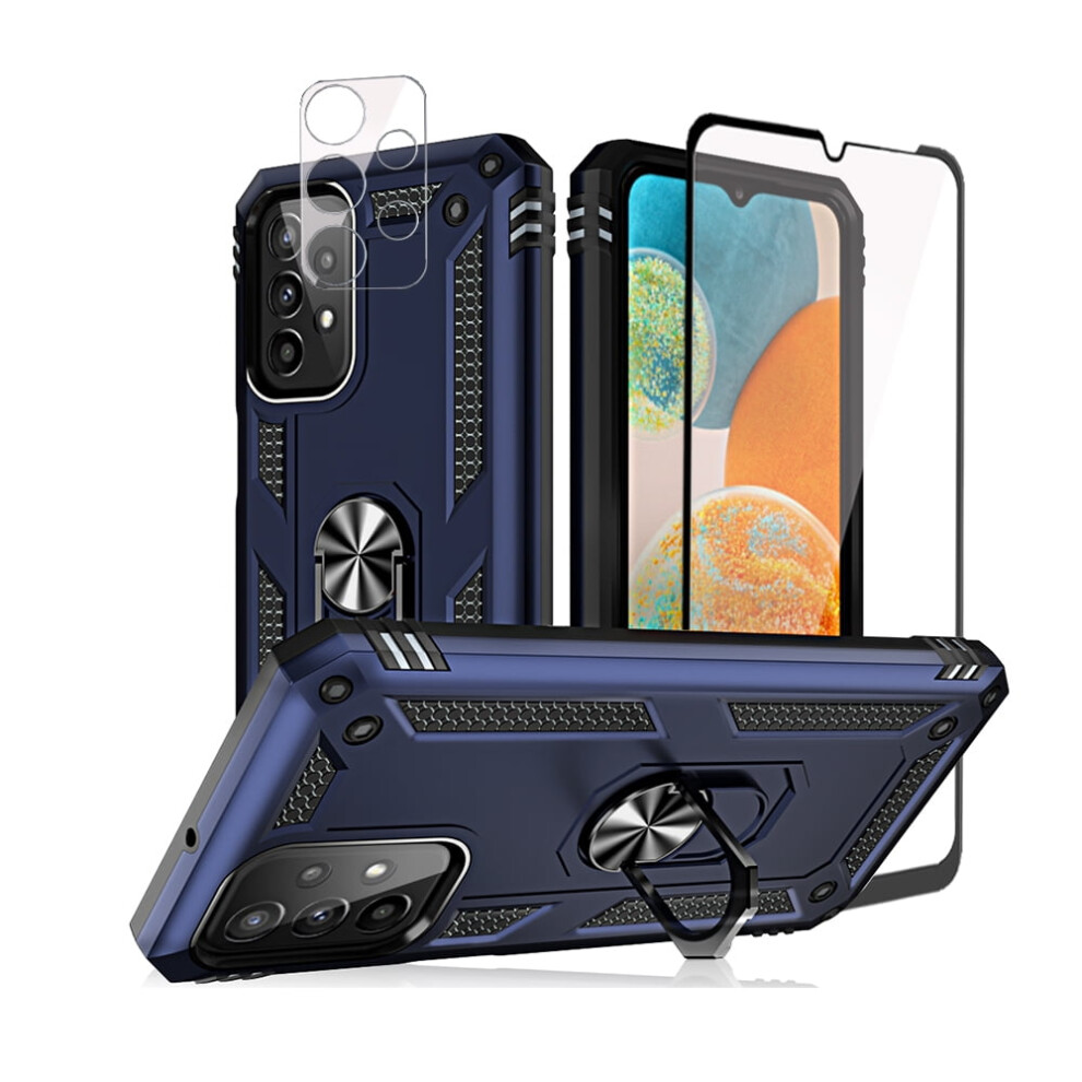 Xhy Compatible With Samsung Galaxy A23 5G Case: Magnetic Ring, Kickstand, Military-Grade Drop Protection, Screen & Lens Protector Â Blue 9557311795183