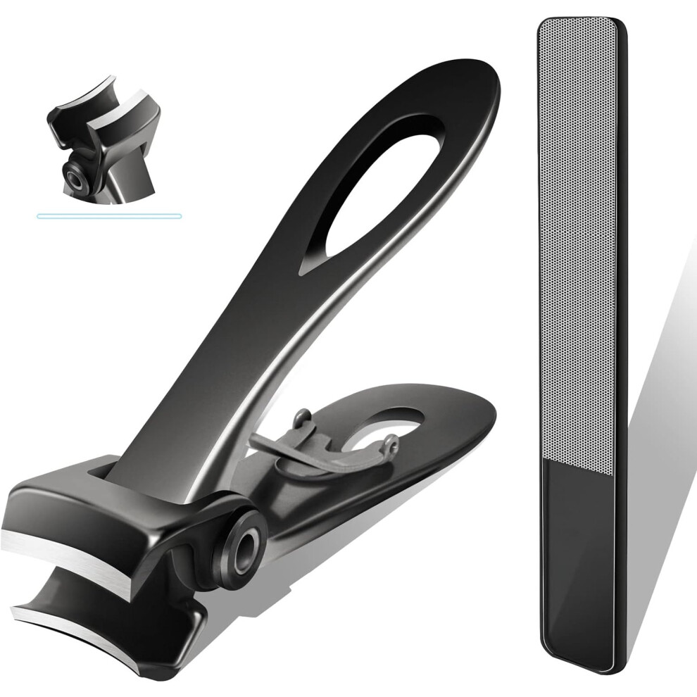 Extra Large Heavy Duty Toenail Clippers for Thick Toenails, Long Handle, Wide Jaw â Black