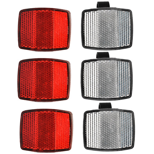 3-Pair Cycle Bicycle Bike Light Reflector Rear Front For Handlebar and Saddle Bar