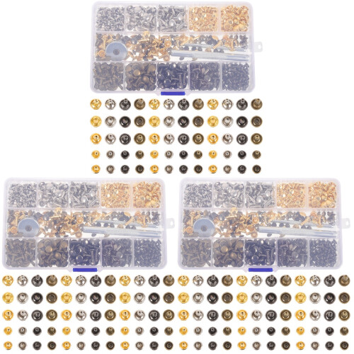 3Ensembles Kit De Rivets En Fer Pour Cuir Couture DIY 2