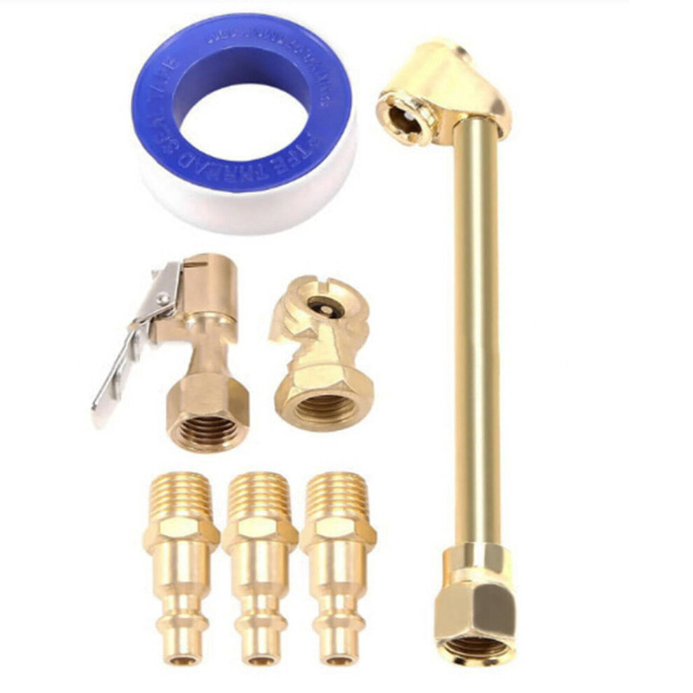 Brass Air Chuck Set,1/4 Npt Male Thread Air Compressor Attachments,Brass Anti-Corrosion Air Compressor Accessories,Yellow 9110895717967