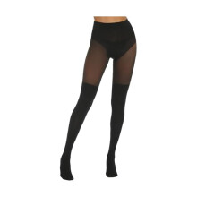 Faux thigh-high tights with suspenders 1 pair