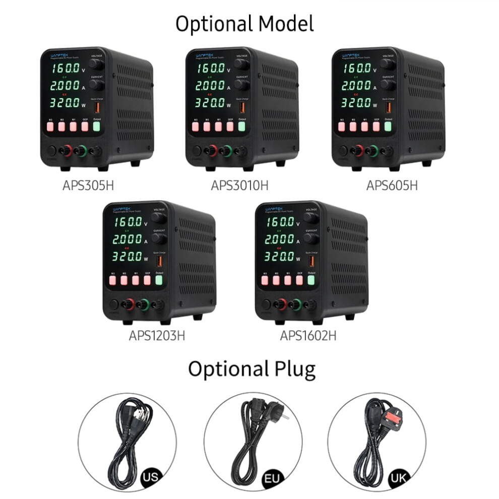 Wanptek Bench Dc Power Supply 60V/5A, Digital Display, Cv/Cc, Data Storage, Usb, Short Protection 9110895713341