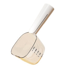 Dog & Cat Food Scoop, 1-Cup Measuring Spoon for Wet/Dry Food, Rice, Flour, Soybeans – Compatible with Pet Feeding