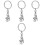 4Pièces Porte- Pendentif Argenté Forme Dent Pour 3