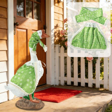 Décoration d'oie pour porche avec plantes vertes 58 cm