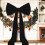 Oversized Velvet Bow Tree Topper Black 50x180cm 1