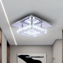 Quadratische LED-Kristall-Deckenleuchte – 20 cm, 15 W, Kaltweiß