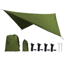 360x290cm vanntett campingpresenning med tau og staker