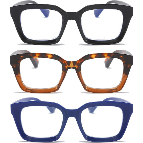 Lesebrille mit Blaulichtfilter, 1,5 Zoll, 3er-Pack