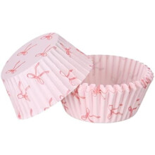 Forminhas de cupcake com laço rosa - Pacote com 300 unidades