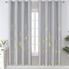 Blackout Curtains 52 x 84 in, Polyester with Gold Wheat