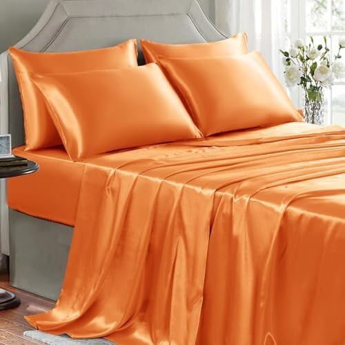 Satin sengetøjssæt - 100% polyester, fuld størrelse