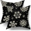 Sorte julepudebetræk 16x16 tommer 1