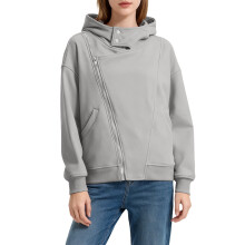 Hoodies för kvinnor Casual Zipper Design Crewneck Långärmad Hooded Jacka Pullover Topp För Plus Size Sweatshirt Höst Vinterkläder