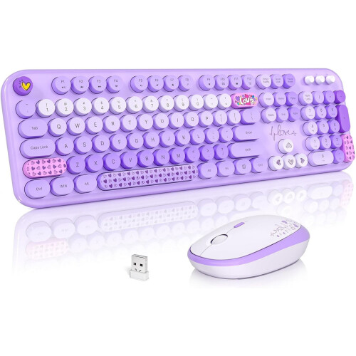 Backlit Large Print Wireless Keyboard & Mouse Combo, 2.4G, Light-Up Keys, Oversize Letters, Quiet—Compatible with Windows, Laptop, PC