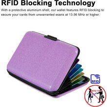 Credit Card Holder, RFID Blocking Metal Card Wallet for Women Men Slim ID Card Holders Protector Aluminum Business Hard Case