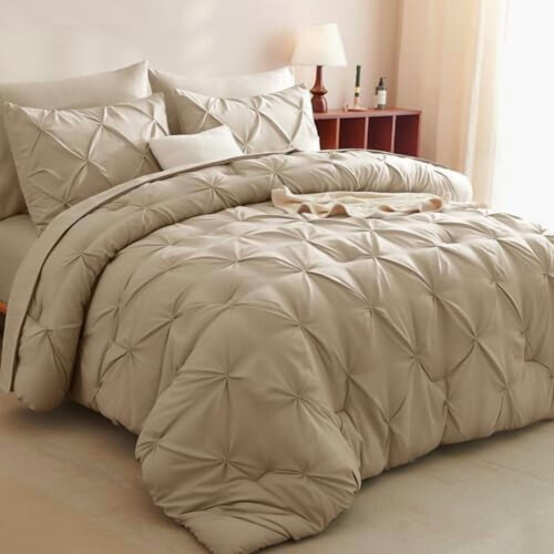Taupe Comforter Set Full Size 7-Piece All-Season