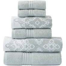 6-teiliges Handtuchset aus 100 % gekämmter Baumwolle