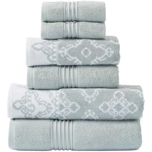 Ensemble de 6 serviettes 100 % coton peigné