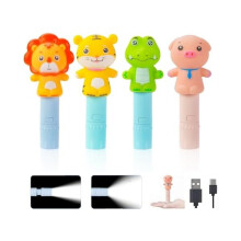 ZLC4Pack Kleine Mini-Taschenlampe für Kinder, wiederaufladbare Tier-Taschenlampen für Jungen und Mädchen, Weihnachtsgeschenk, Strumpffüller