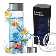 Générateur d'eau hydrogénée portable rechargeable en verre avec tube d'absorption d'hydrogène