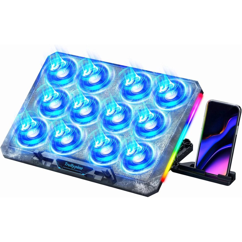 Laptop Cooling Pad With 12 Quiet Fans 5-Height Adjust 9132278219608