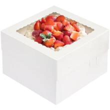 15 stk. 30x30x20 cm hvide bagekasser med klart vindue