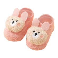 Calzini antiscivolo per bambini piccoli – Calzini termici alla caviglia con simpatici animali per 0-1 anno (rosa), morbidi e comodi, adatti all'uso