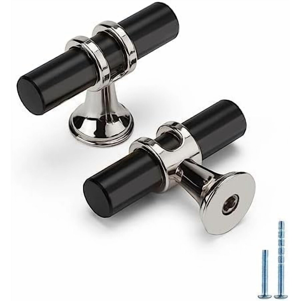 Cabinet Handles Drawer Pulls And Knobs, 10Pack Black And Brushed Nickel Single Hole, Kitchen Hardware For Dresser Handle Zinc Alloy Furniture Pull 9180479642367