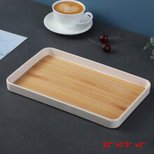 Plateau décoratif en bois style ferme – Plateau de service carré/rond vintage pour poufs, table basse, bougies et décoration de cuisine