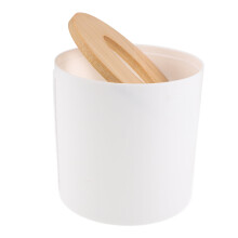 Toiletpapierhouder met bamboe deksel (1 set) Ronde papierhouder voor toiletpapierdispenser Decoratief