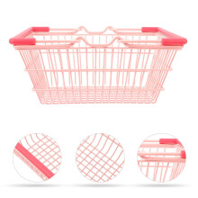 Mini chariot et panier de courses roses FRCOLOR pour enfants, en alliage, idéal pour le rangement, 15 x 10 x 7,5 cm