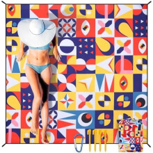 Waterproof Sandproof Beach Blanket 79"x83" & 120"x108", Quick-Dry, Durable, for 1-8 Adults – Compatible with Beach, Picnic, Camping, Travel