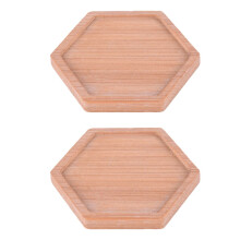 Juego de 2 bases para macetas de bambú Snack Pal, 10x9x0,9cm, color amarillo